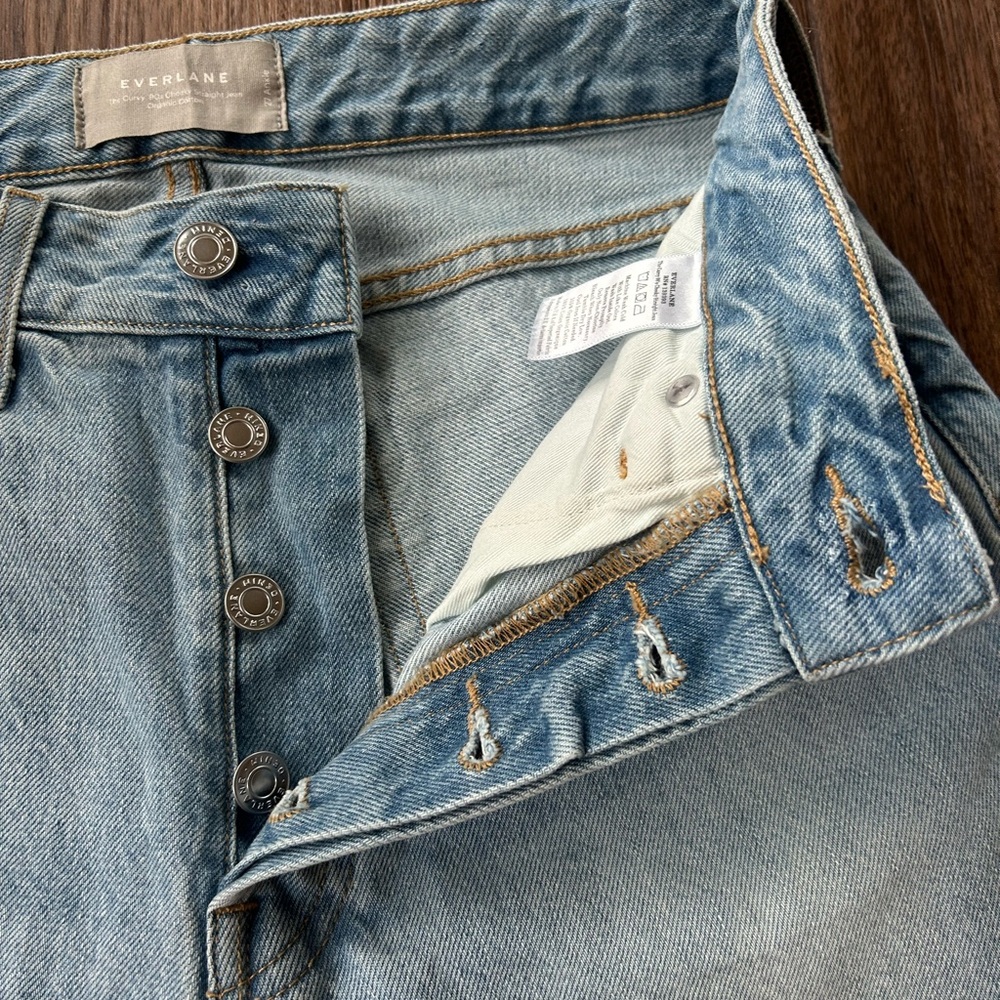 NWOT EVERLANE Curvy 90s Cheeky Straight Jean Light Wash Organic Size 27 Ankle - Picture 8 of 16